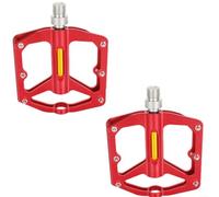 Pedales de aleación de aluminio para bicicleta de montaña con plataforma resistente y rodamientos sellados, seis tacos seguros para un mejor agarre y control durante los paseos (rojo)