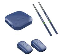 Pedales de batería de batería de aire virtual electrónica Set de tambores electrónicos inteligentes para principiantes para niños adultos (azul oscuro disfruta dinero)