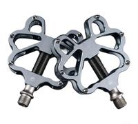 Pedales de bicicleta, 1 par de plataforma antideslizante de aleación de aluminio con 3 rodamientos sellados, diseño hueco ligero para ciclismo MTB de carretera (gris)