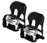 Pedales de Bicicleta Antideslizantes con Clips y Correas, 2 Pares de Pedales de Bicicleta de 9/16 Pulgadas para Ejercicio y Ciclismo al Aire Libre