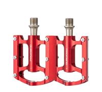 Pedales de Bicicleta, Bicycle Pedals All-Aluminum Alloy 3 Sealed Bearings 248g for Mountain Road Folding Bike MTB BMX Pack of 2 Multicolor(Red)