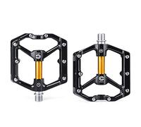 Pedales de Bicicleta, Bicycle Pedals Aluminum Alloy 9/16 Inch 380g for Mountain Road Folding City Bike MTB BMX Gold Red Titanium(Yellow)