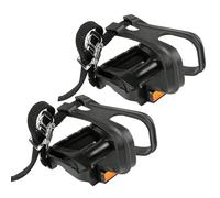 Pedales de bicicleta con clips para los dedos - 1 par de pedales de repuesto para ciclismo, juego de pedales de correa ajustable, diseño de agarre de husillo duradero | Solución de control de ciclismo