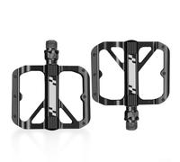 Pedales de bicicleta de aluminio, 1 par de plataforma de 3.75 pulgadas de ancho antideslizante con picos de agarre, rodamientos dobles DU extra anchos para bicicletas MTB y de carretera (negro)