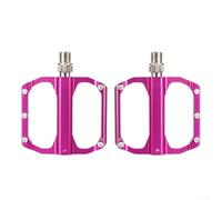 Pedales de bicicleta de aluminio 6061-t6 con rodamientos sellados y pasadores antioxidantes redondeados para un agarre seguro en carretera de montaña y para ciclos híbridos en tono rosa (rojo rosa)