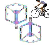 Pedales de bicicleta de carretera, suministros ligeros de conducción con rodamientos DU, pedales de bicicleta de carretera con pines antideslizantes | para montar a caballo, viajes, senderismo