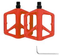 Pedales de bicicleta de doble rodamiento DU con construcción de nailon y fibra de vidrio con placa ancha y rosca de 9/16 pulgadas para un rendimiento de pedaleo suave y estable (naranja)