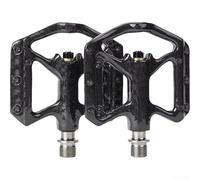Pedales de bicicleta de fibra de carbono completo, 1 par antideslizante plataforma ancha 180G ultraligero 3 rodamientos Pedales de bicicleta de carretera plegables para ciclismo MTB (negro)