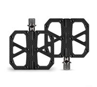 Pedales de bicicleta de fibra de carbono T700, par ultraligero de 239 g con 3 rodamientos sellados, tornillos de agarre de doble cara para bicicletas de carretera MTB, eje de acero, negro (luz UD)