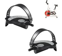 Pedales de bicicleta de interior - Pedales de correa antideslizante, pedales de bicicleta reclinados estacionarios | Pedales de bicicleta estática con correas, reemplazo de pedal de ciclo de ejercicio
