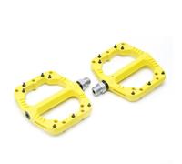 Pedales de bicicleta de montaña, 1 par de nailon DU+rodamientos sellados, antideslizantes, ligeros, pedales de ciclismo para bicicleta de carretera MTB (amarillo)