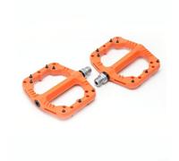 Pedales de bicicleta de montaña, 1 par de nailon DU+rodamientos sellados, antideslizantes, ligeros, pedales de ciclismo para bicicleta de carretera MTB (naranja)