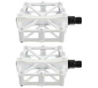 Pedales de Bicicleta de Montaña Antideslizantes, Aleación de Aluminio | Par de Repuesto Blanco, Diseño Robusto y Estable, Reduce el Esfuerzo al Pedalear, Uso Bmx