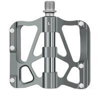 Pedales de bicicleta de montaña de 9/16 pulgadas, par, 3 rodamientos sellados, plataforma ancha de 92 mm, aleación de aluminio CNC, pines antideslizantes para ciclismo de carretera MTB (plata)