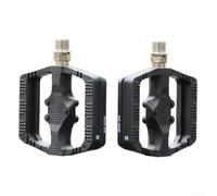 Pedales de bicicleta de montaña de aleación de aluminio con sistema de rodamiento suave y plástico ampliado para superficie para una base segura en sombra blanca (pedalplástico negro)