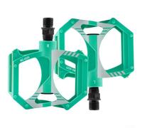 Pedales de bicicleta diseñados con precisión con bujes duales DU, cuerpo compuesto de nailon y eje de acero endurecido para pedaleo sensible (verde)
