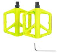 Pedales de bicicleta diseñados con precisión con construcción de fibra de vidrio de nailon, rodamientos dobles sellados DU rosca de 9/16 pulgadas para bicicletas de fitness (amarillo)