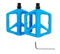 Pedales de bicicleta diseñados con precisión con construcción de fibra de vidrio de nailon, rodamientos dobles sellados DU rosca de 9/16 pulgadas para bicicletas de fitness (azul)