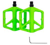 Pedales de bicicleta diseñados que combinan material de fibra de vidrio de nailon, rodamientos sellados dobles DU y diseño antideslizante de doble cara rosca de 9/16 pulgadas (verde)