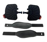 Pedales de bicicleta estacionarios con clips para los dedos adecuados para manivelas M14 de 14 mm y 7 1/2 pulgadas, núcleo de hierro y goma texturizada para un rendimiento antideslizante (12,7 mm)