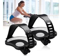 Pedales de bicicleta estática con correa ajustable, rosca 9/16, superficie antideslizante resistente, repuesto para bicicleta estática, bicicleta estática, bicicleta de fitness de interior, bicicleta