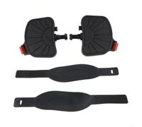 Pedales de bicicleta estática con correa para los dedos, superficie antideslizante de hierro y goma, construcción robusta para gimnasio y entrenamiento cardiovascular, para rosca M14 o 1/2 pulgadas