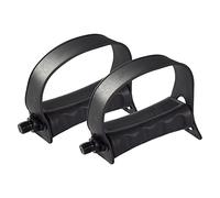 Pedales de bicicleta estática con correas de 9/16 pulgadas o 1/2 pulgadas, pedal de plataforma antideslizante, eje corto de 12,7 mm, color negro