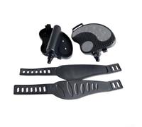 Pedales de bicicleta giratoria para interiores compatibles con bicicletas estáticas con correas seguras, color negro, rosca de 1/2 o 9/16 pulgadas (9/16 (14 mm)