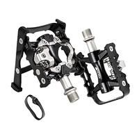 Pedales de Bicicleta GORIX, Pedal de Soporte Integrado, Juego de Tacos de Pedal de fijación Plana de un Lado, Compatible con Shimano SPD, Bicicleta de montaña y Carretera(GX-PMXK106)
