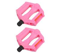 Pedales de Bicicleta Infantil Rosa, Juego 1 Par, Plástico | Hierro en Eje Central, Ranuras Antideslizantes, Visibilidad Reflectante, para Rutas Casuales y Barrio