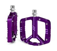 Pedales de Bicicleta montaña Antideslizantes aleación Aluminio con Tres rodamientos(Purple)