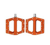 Pedales de Bicicleta montaña MTB Aluminio, Plataforma Ancha, Planos, 9/16", con rodamientos sellados(MZ-326 Orange)