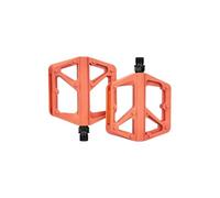 Pedales de Bicicleta montaña Nailon con Placa Reflectante, Banda Rodadura ensanchada y Clavos Antideslizantes(Grapefruit Orange)