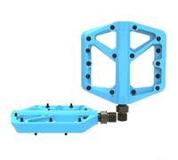 Pedales de bicicleta, nailon de alta resistencia con rodamiento DU, pernos antideslizantes de doble cara y reflector para bicicleta de carretera MTB (azul)