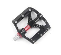 Pedales de Bicicleta, Platform Bike Pedals 3 Sealed Bearings Aluminum Alloy Multicolor Size 4.7x4x3.1in Pair(Black)