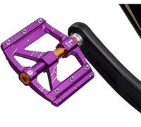 Pedales de Bicicleta, Platform Bike Pedals 3 Sealed Bearings Aluminum Alloy Multicolor Size 4.7x4x3.1in Pair(Purple)