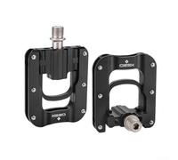 Pedales de bicicleta plegables de aleación de aluminio de 9/16 pulgadas con rodamientos sellados y 12 pines antideslizantes para uso de bicicleta plegable compatible con Brompton (negro)