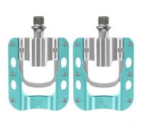Pedales de bicicleta plegables de aluminio con 3 rodamientos sellados impermeables y pasadores antideslizantes de doble cara para una durabilidad a largo plazo (cian)