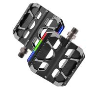 Pedales de Bicicleta Reposapiés Plataforma para Bicicletas con luz LED, estriberas Antideslizantes de rodamientos de Rosca de 9/16 Pulgadas para Bicicletas con luz LED