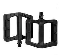 Pedales de bicicleta, rosca de 14 mm, plataforma antideslizante de nailon con rodamientos sellados para un soporte ancho del pie y ciclismo estable (negro)