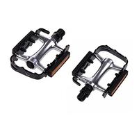 Pedales de Bicicleta, Sealed Bearing Mountain Bike Pedals 9/16 Inch Aluminum Alloy Black and Silver Pack of 2