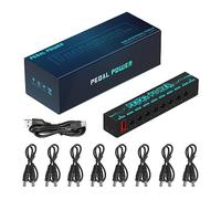Pedales de efectos de guitarra aislados, fuente de alimentación, 8 salidas, 100 mA 300 mA para pedales de efectos de guitarra de 9 V con instrucciones LED (idioma español no garantizado)