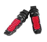 Pedales de estriberas de motocicleta 1 par de pedales de pie traseros de pasajero de motocicleta universales de aluminio con orificio de 8 mm(rojo)