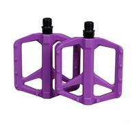 Pedales de fibra de nailon, plataforma plana de rodamiento doble sellado para MTB para montar en bicicleta eléctrica de grava, color azul, 230 g (morado)