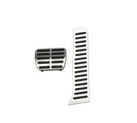 Pedales de Freno Cubiertas De Pedal LHD Acero Inoxidable Almohadillas Combustible, Reposapiés Muerto Cubierta MT Para VW Para Jetta MK6 2012-2017(AT without Rest)