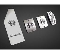 Pedales e Reposapiés De Acero para Alfa_Romeo GIULIETTA - 4 Piezas Placas Kit para Transmisión Manual Inox Metal Pedal De Embrague Freno Acelerador Cepillado Interior Personalizados