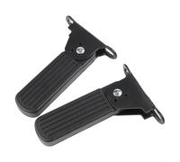 Pedales frontales plegables para ciclomotor eléctrico y scooter, reposapiés de acero resistente con almohadillas de agarre de goma, par izquierdo y derecho, negro (7 cm)