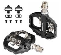 Pedales Mixtos MTB compatibles con Shimano SPD automáticos - Pedales Bicicleta con Calas, 3 Rodamientos Sellados, Ligera Aleación de Aluminio, para Montaña Carretera BMX, Eje 9/16"