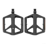 Pedales MTB con Reflectores Doble Cara Seguridad Noche | Nylon ligero, cojinete DU auto-lubricante, tiras reflectantes dobles, plataforma ancha, uso diario