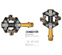 Pedales MTB Exustar PM 222 TI SPD Oro En Titanio